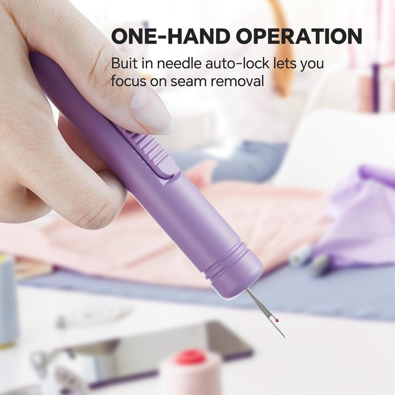 QinYj 2 in 1 Automatic Needle Threaders Seam Ripper Sewing Tools Family Life Sewing Tools Seam Rippers Telescopic Safety Threading Device - Image 4